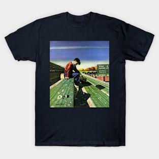 Vintage Sports, Sad Football Fan with Megaphone T-Shirt